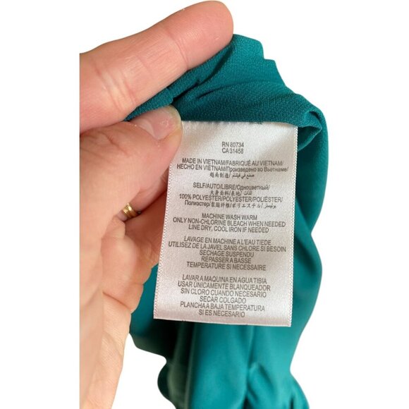 BCBG High Low Asymmetrical Tiered Maxi Dress Teal Size XS - Picture 5 of 5